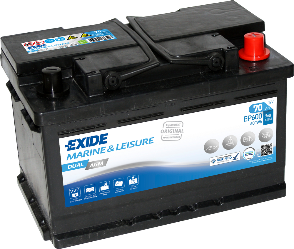 Exide Dual AGM EP600 70 Ah