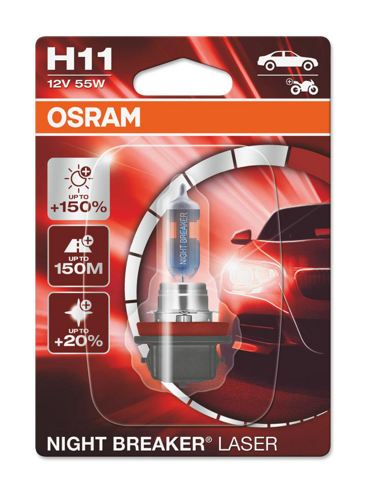 Osram Night Breaker Laser - Glödlampa H11 55W 12 V 1-pack