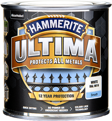 Hammerite Hammarlack - Ultima Vit 250 ml - Rostskyddsfärg / Metallfärg