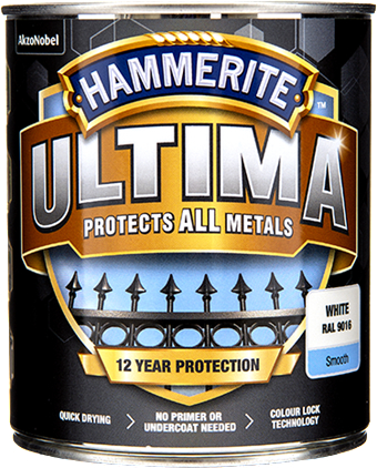 Hammerite Hammarlack - Ultima Vit 750 ml - Rostskyddsfärg / Metallfärg