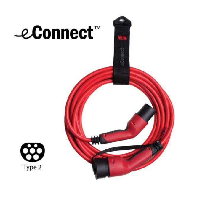 DEFA eConnect Laddkabel eConnect 13,8 kW Typ2 till Typ2, 20A, 7,5m 13,