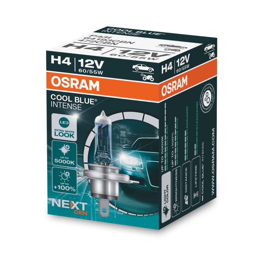 Alternativ bild 0 för Osram Cool Blue Intense (Next Gen) - Glödlampa H4 60W/55W 12 V 1-pack
