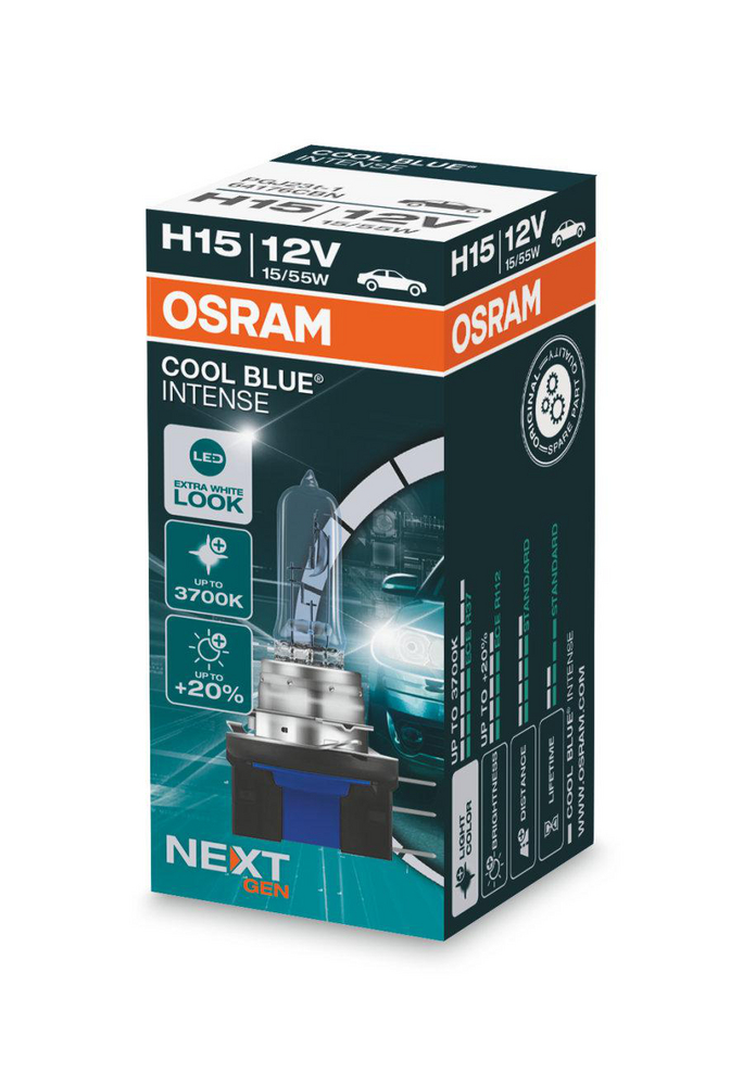 Alternativ bild 0 för Osram Cool Blue Intense (Next Gen) - Glödlampa H15 55W/15W 12 V 1-pack