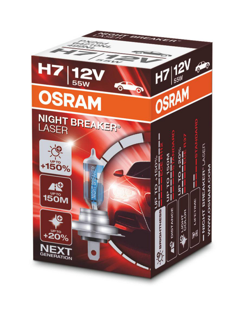 Alternativ bild 0 för Osram Night Breaker Laser - Glödlampa H7 55W 12 V 1-pack
