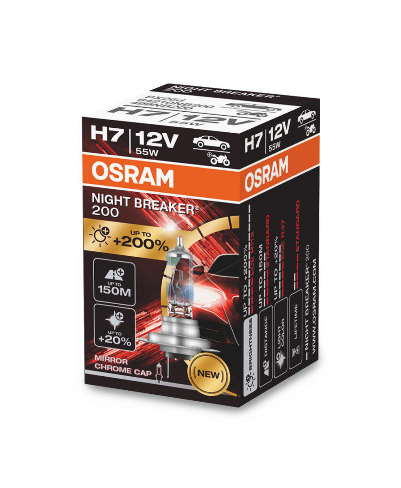 Alternativ bild 0 för Osram Night Breaker 200 - Glödlampa H7 55W 12 V 1-pack