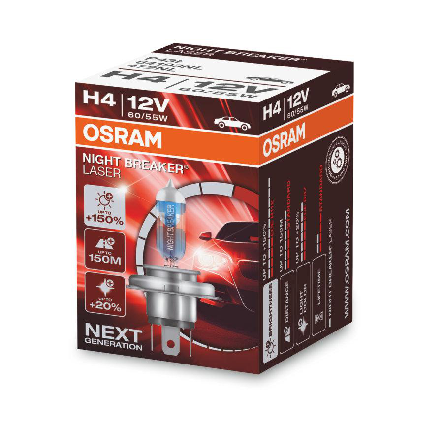 Alternativ bild 0 för Osram Night Breaker Laser - Glödlampa H4 60/55W 12 V 1-pack