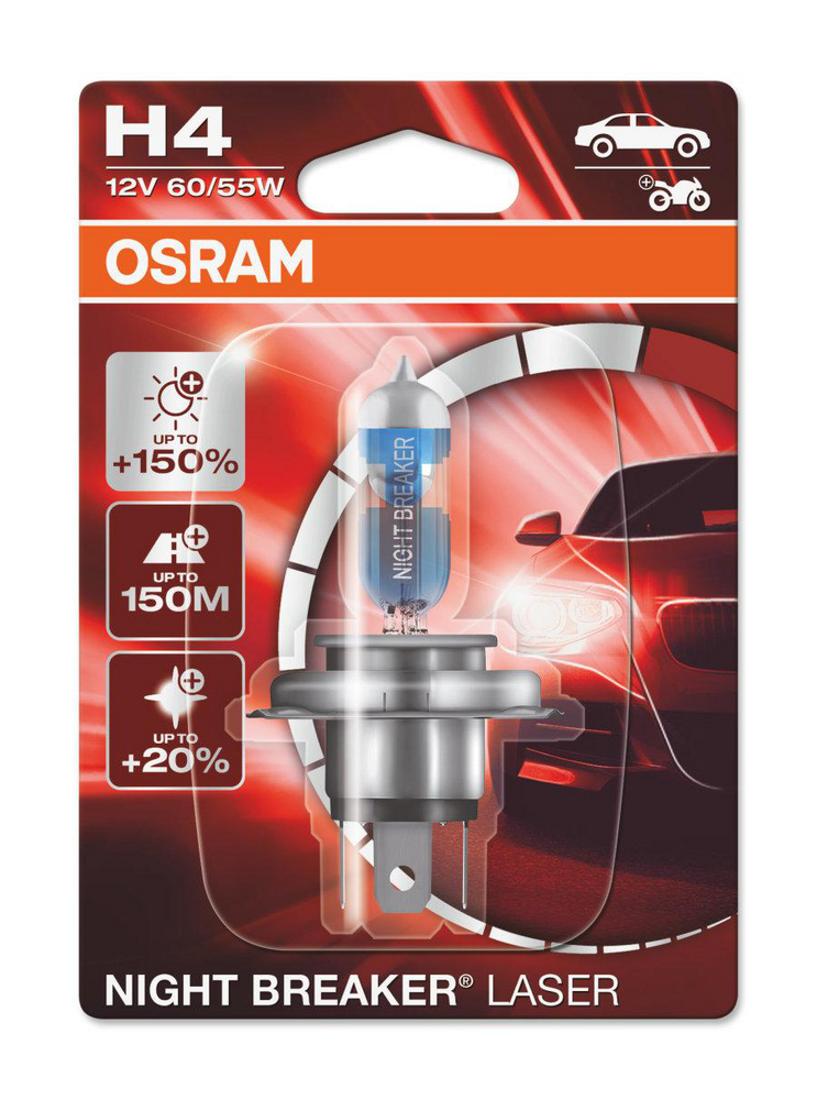 Osram Night Breaker Laser - Glödlampa H4 60/55W 12 V 1-pack
