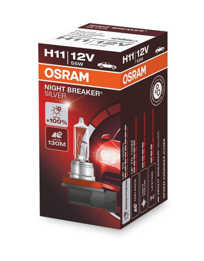 Osram Night Breaker Silver - Glödlampa H11 55W 12 V 1-pack