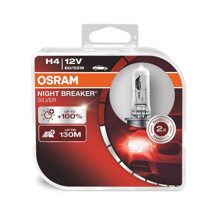 Osram Night Breaker Silver - Glödlampa H4 60/55W 12 V 2-pack