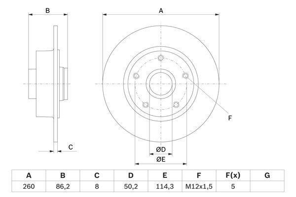 Alternativ bild 0 för Bromsskiva Bosch