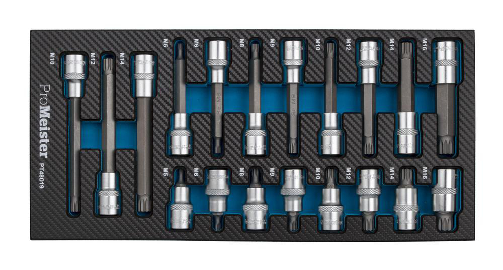 Hylsbits 1/2" 19-Delar Carbon