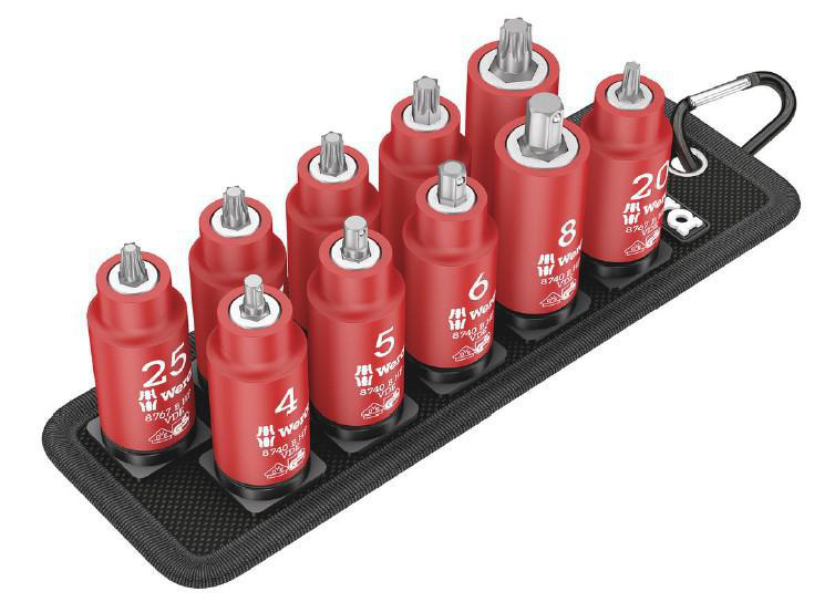 Produktfoto för Bitshylsor 3/8” 1000V, Insex & Torx, 11 delar