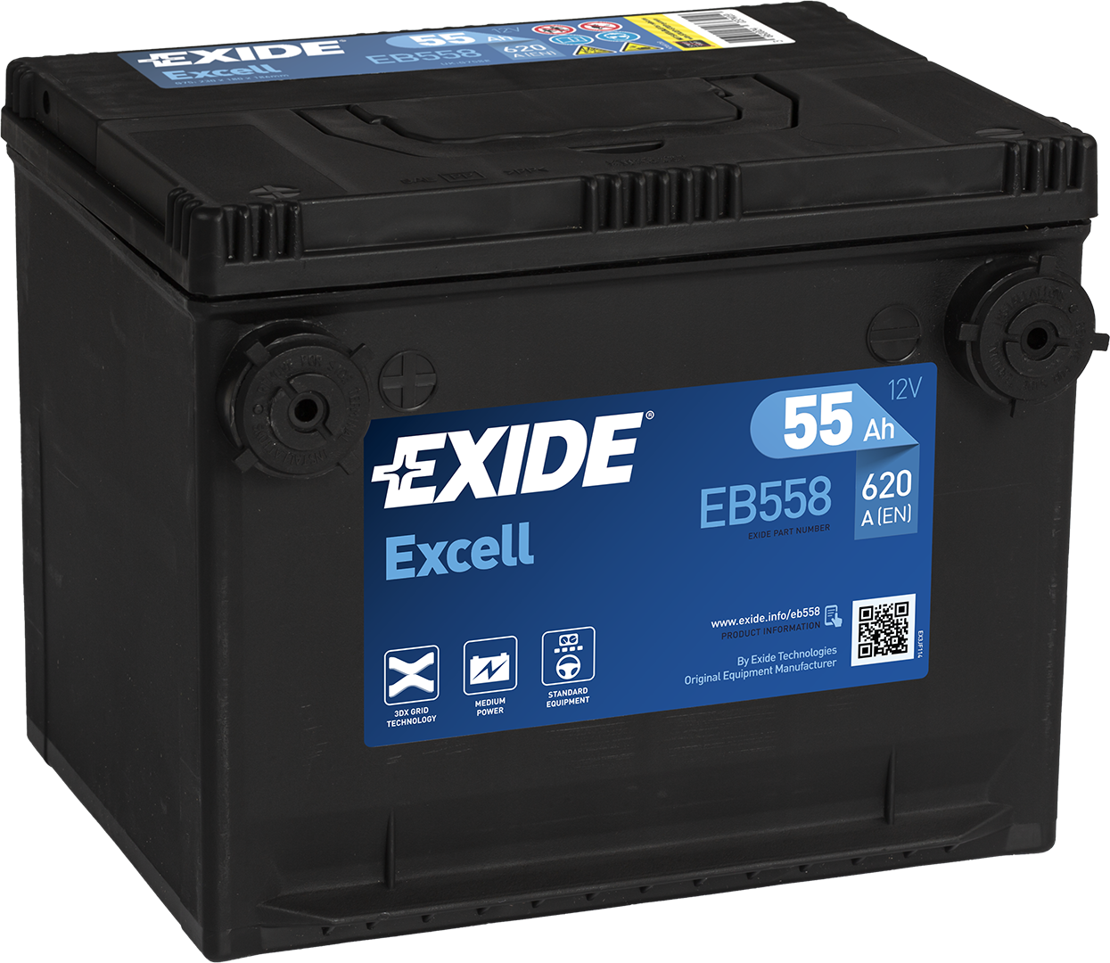Exide Excell (TB558) EB558X 55 Ah