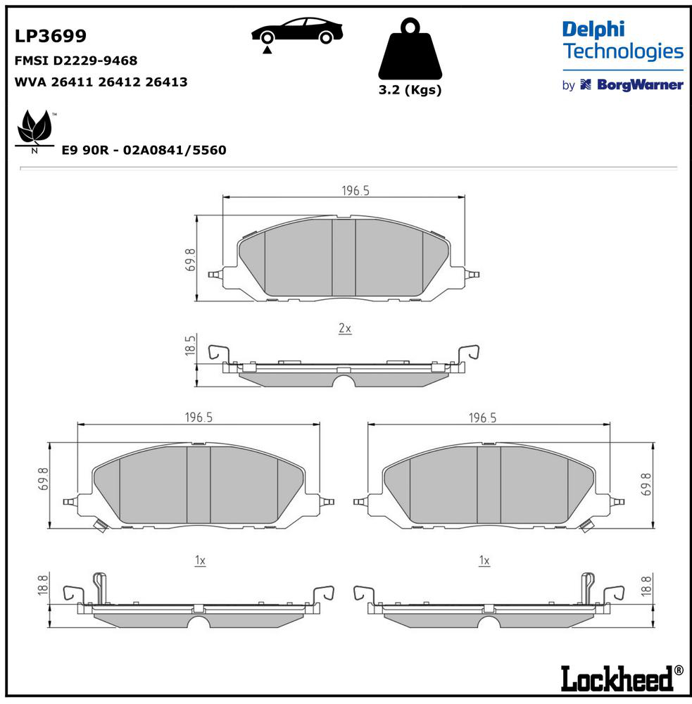 Alternativ bild 0 för Bromsbelägg Delphi