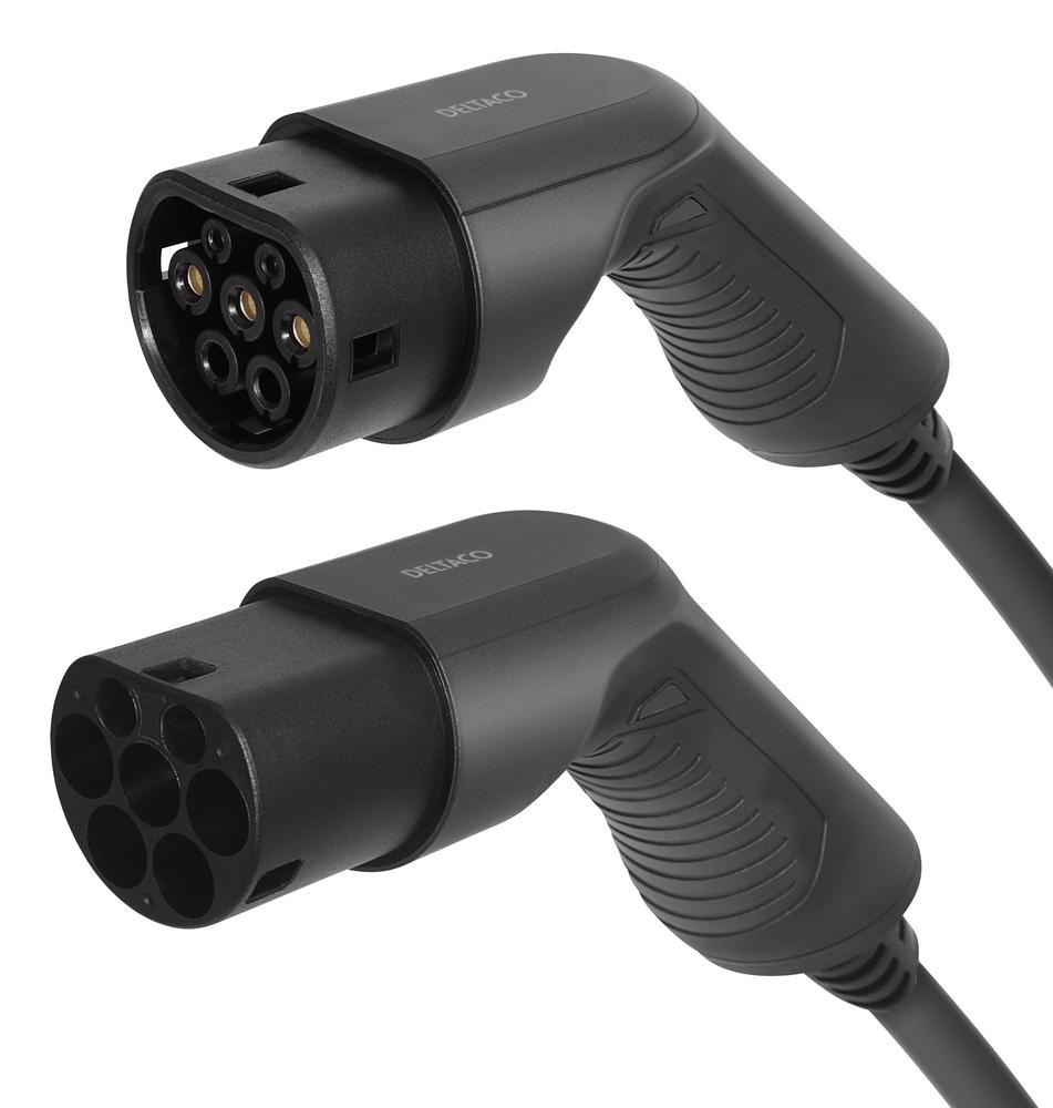 Laddkabel e-Charge 11 kW Typ2 till Typ2, 16A, 3m Deltaco