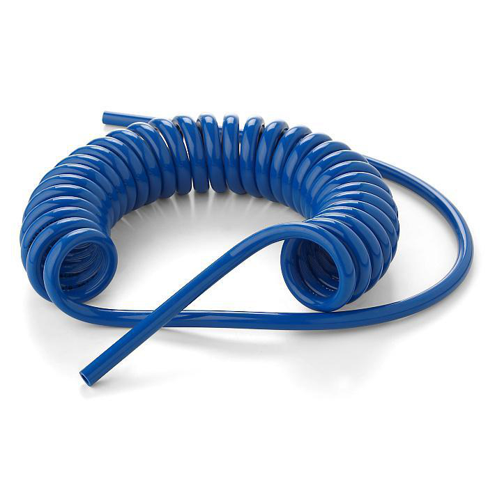 Spiralslang 4m blå oarmerad PUR slang 8x12mm.
