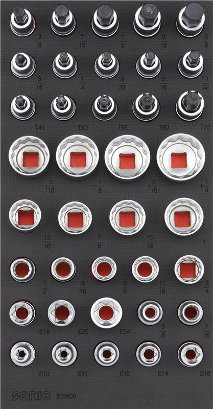 Hylsnyckelsats 1/2" (SAE) SFS 1/3 38-Delar