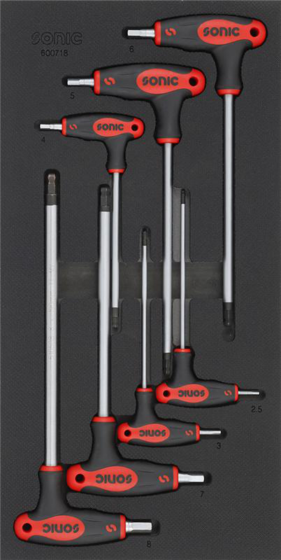 T-Handtagssats Insex 2,5-8mm SFS 1/3 7-Delar Sonic