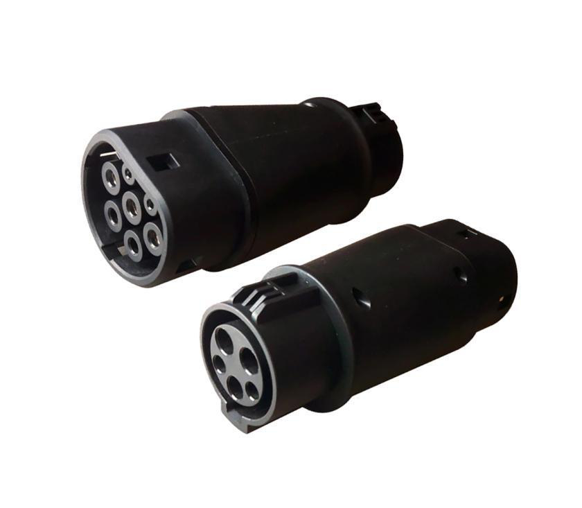 EVSE Typ 1 till Typ 2 adapter Anslut typ 2 enheter till typ 1 laddare