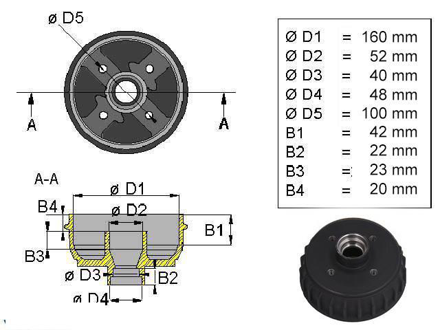 Bromstrumma AL-KO 4x100, 160x35