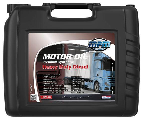 Motor Oil 5W-40 Premium Synthetic Heavy Duty Diesel MPM