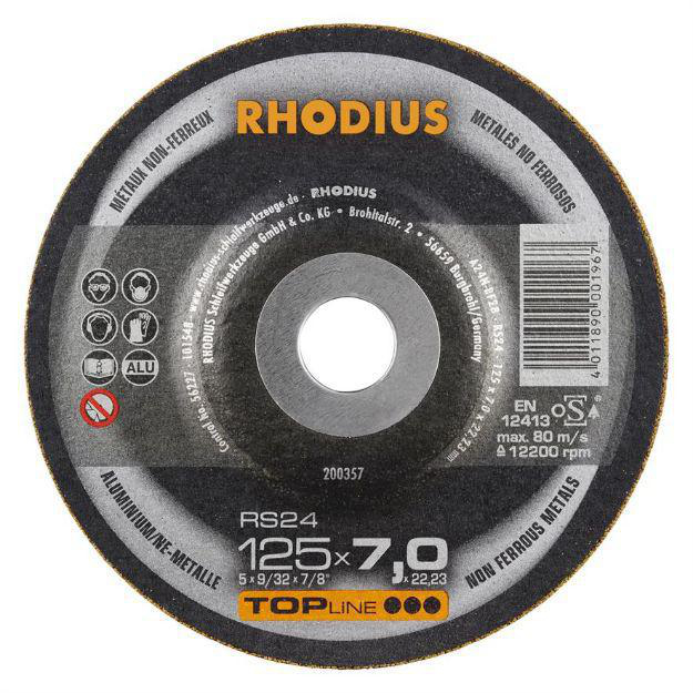 Produktfoto för Slipskiva RS24 125x7,0x22,23mm Rhodius