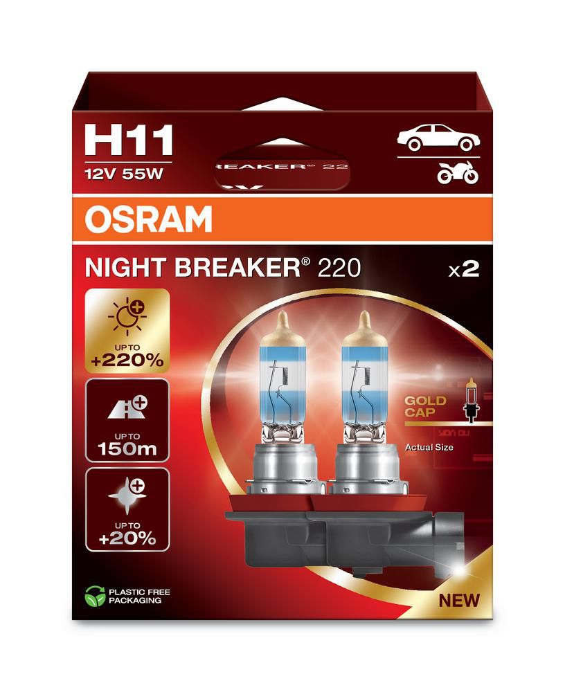 Halogenlampa H11 Night Breaker 220 (2-Pack) Osram