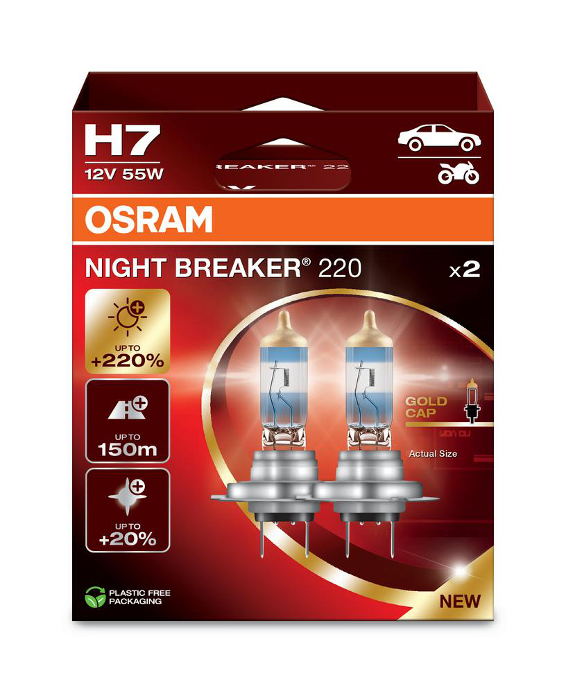 Halogenlampa H7 Night Breaker 220 (2-Pack) Osram