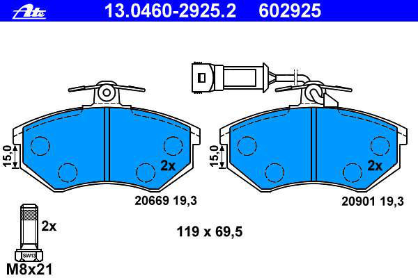 Alternativ bild 0 för Bromsbelägg ATE