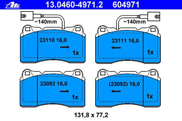 Alternativ bild 0 för Bromsbelägg ATE