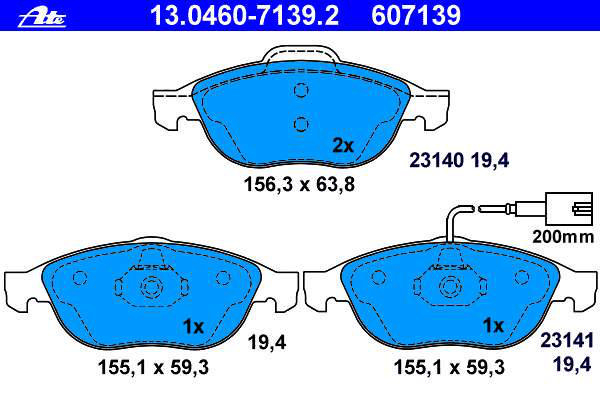 Alternativ bild 0 för Bromsbelägg ATE