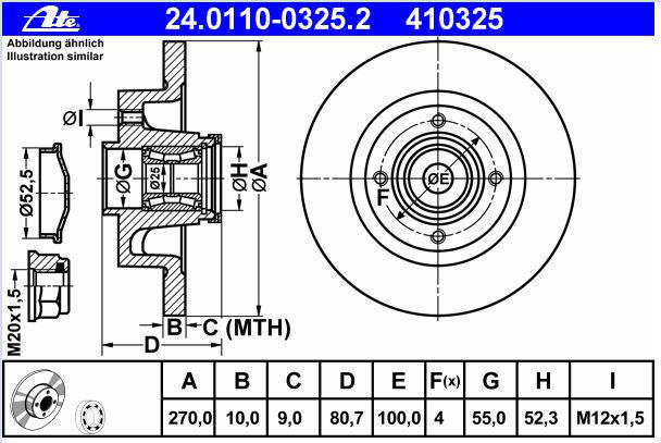 Alternativ bild 0 för Bromsskiva ATE