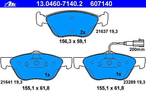 Alternativ bild 0 för Bromsbelägg ATE