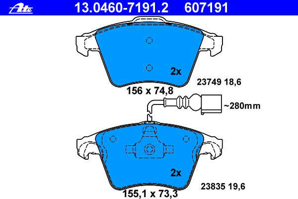 Alternativ bild 0 för Bromsbelägg ATE