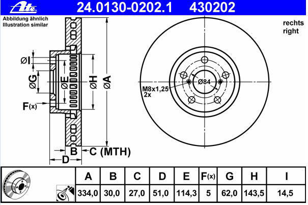 Alternativ bild 0 för Bromsskiva ATE