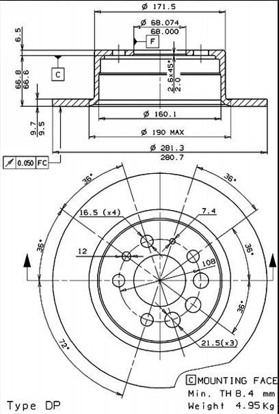 Alternativ bild 0 för Bromsskiva
