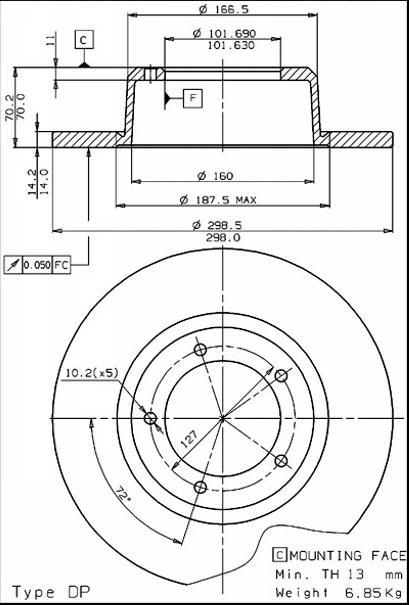 Alternativ bild 0 för Bromsskiva ATE
