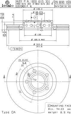 Alternativ bild 0 för Bromsskiva Brembo