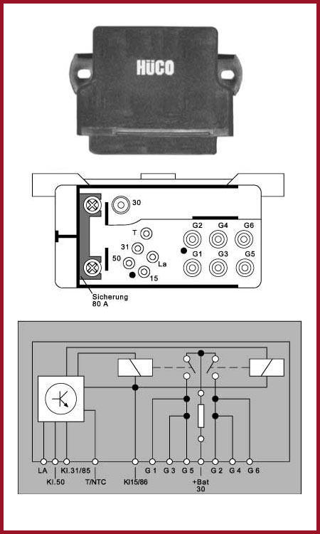 Relä, glödstiftssystem