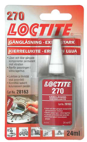 Produktfoto för Skruvlås Loctite 270 höghållfast 24 ml