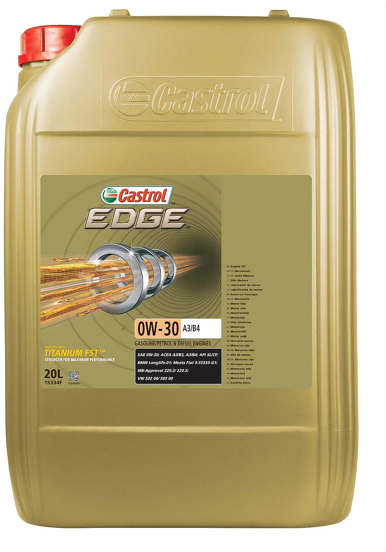 Castrol Edge A3/B4 Titanium 0W-30 Motorolja Dunk 20 l