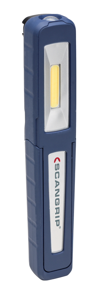 Praktisk 2-i-1 LED-pennlampa med toppljus som ger 150 lumen. Scangrip