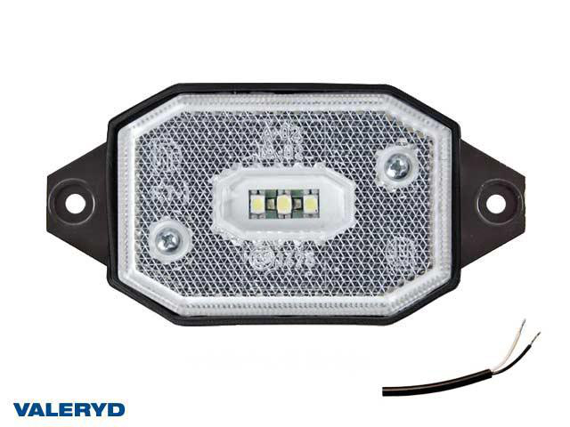 LED Positionsljus Valeryd 65x42x30 vit med fäste CC=86mm, 12-30V inkl.
