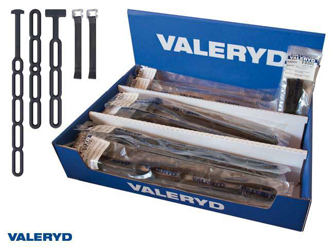 Gummistroppar. Låda med olika varianter