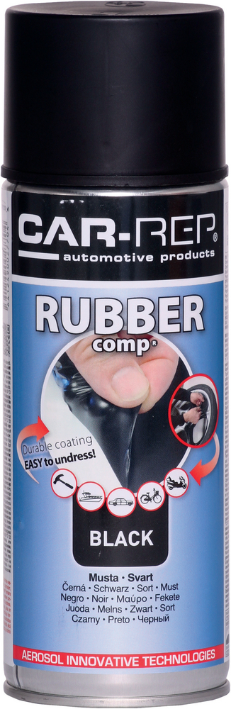 Rubbercomp Rubber Comp - Lufttorkande gummifärg Svart 400 ml