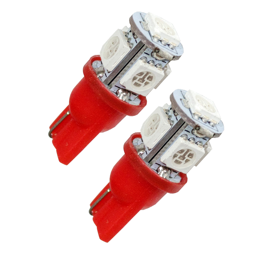 Ledson Röd - LED-lampa W5W 12 V 2-pack