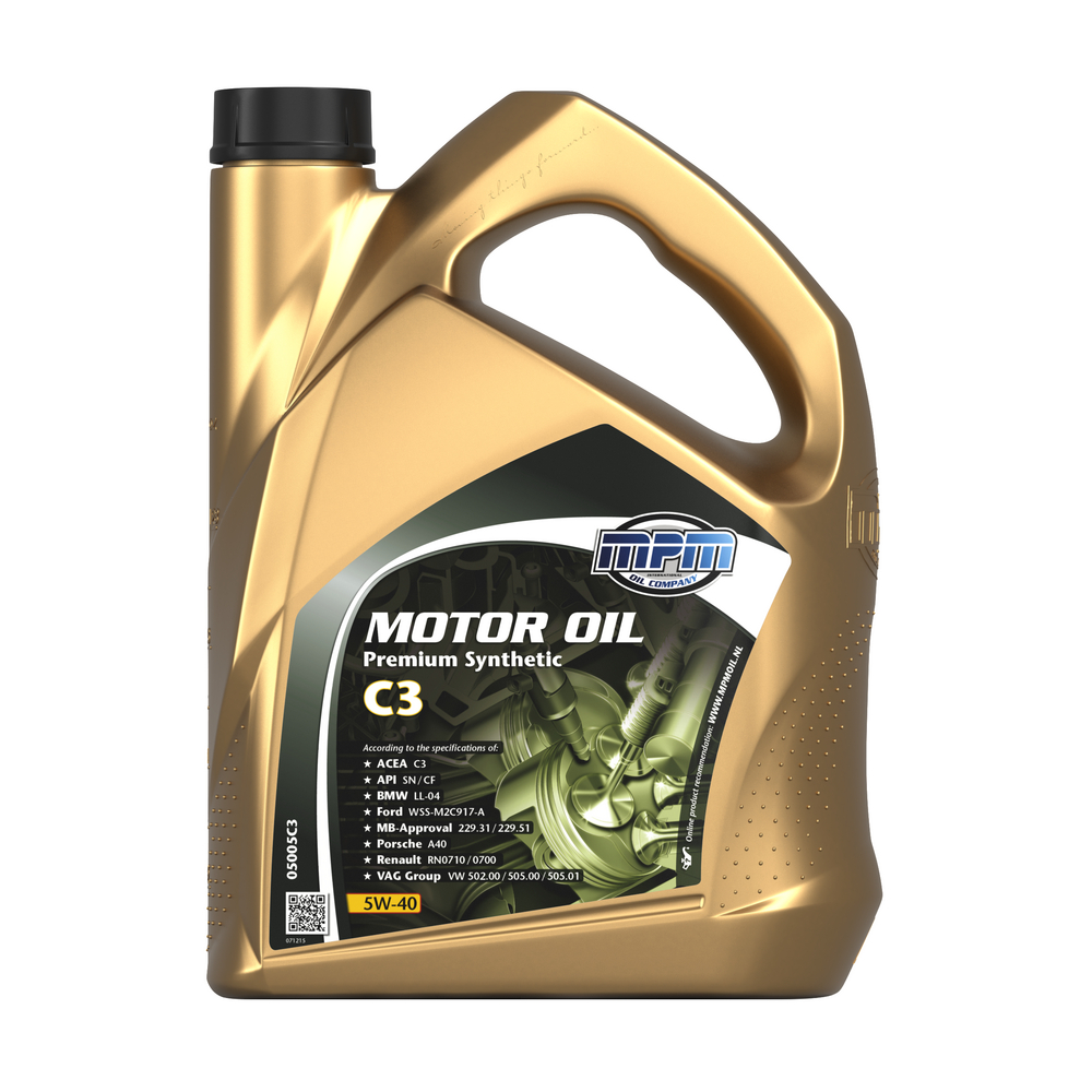 MPM Premium Synthetic C3 5W-40 Motorolja Dunk 5 l