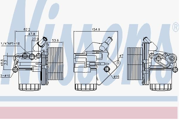 Alternativ bild 0 för Oljekylare Nissens