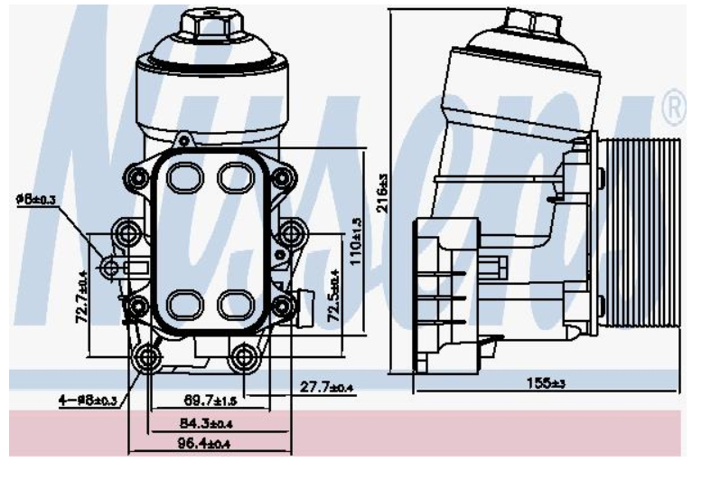 Alternativ bild 0 för Oljekylare Nissens