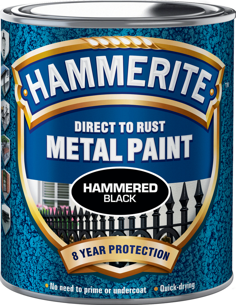 Hammerite Hammarlack - Hammered Svart 2.5 l - Rostskyddsfärg / Metallfärg